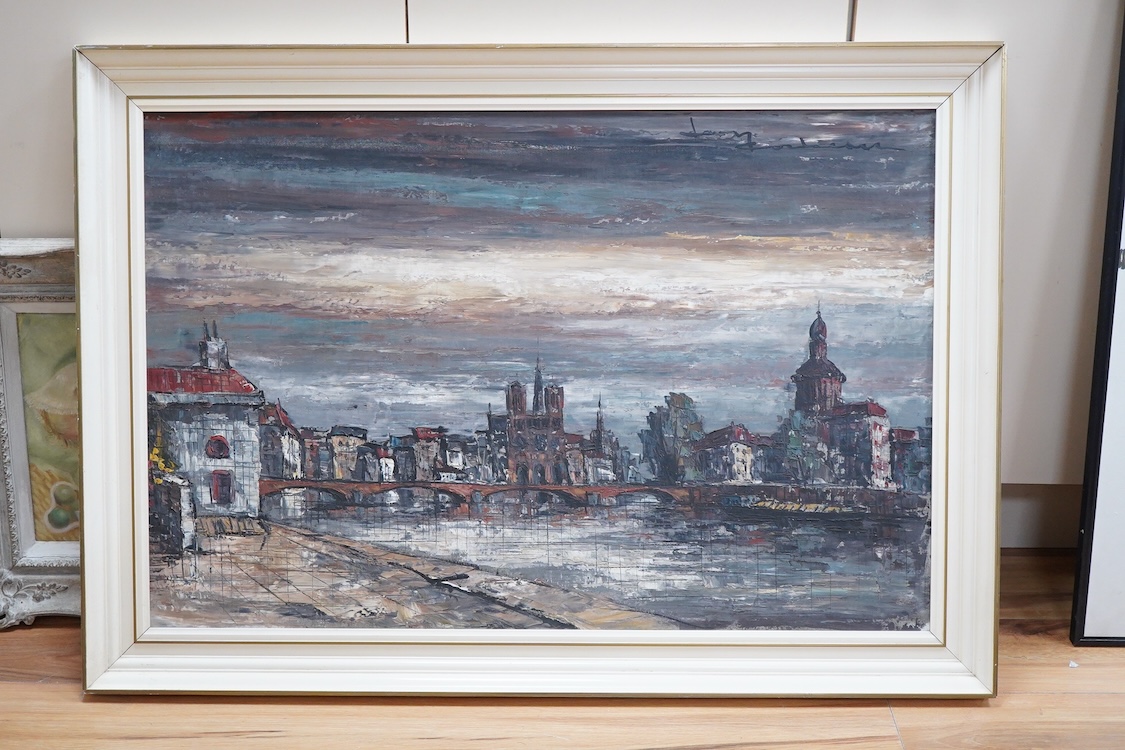F. Forcorn, ‘Rotterdam’, signed, oil on canvas, 59 x 89cm